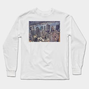 Tower One Overlooking Manhattan - 09/07/2001 Long Sleeve T-Shirt